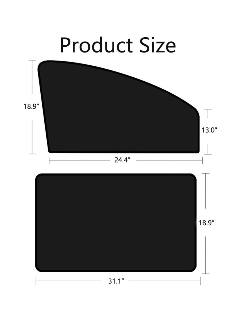 kunshao Car side window sunshade, window sunshade privacy curtain, 100% blocking light for napping and camping (4 pieces in front and back) - Image 2